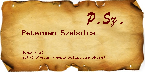 Peterman Szabolcs névjegykártya