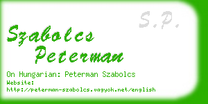 szabolcs peterman business card